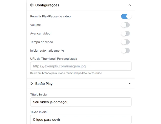 Personalize os controles do player no vslTub